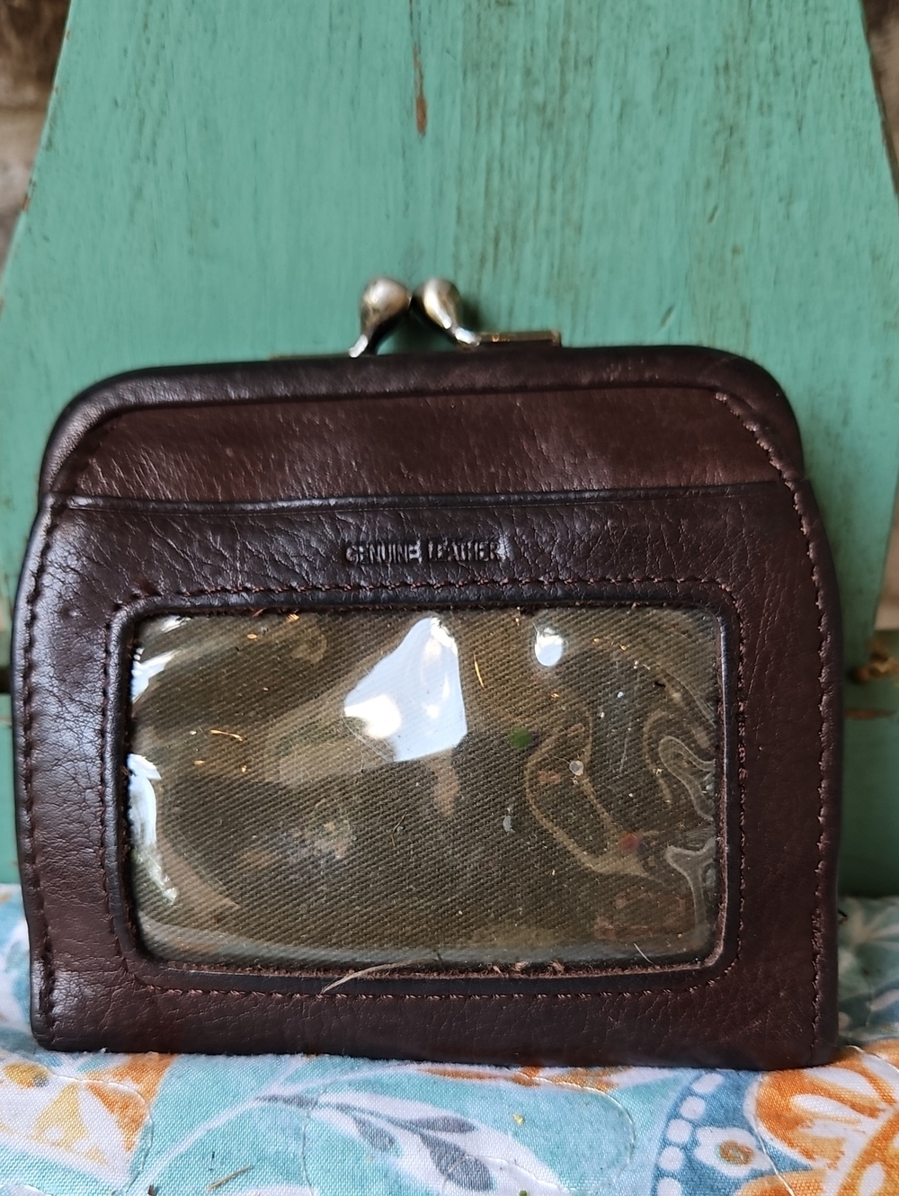 Vintage Fossil Chocolate Brown Soft Leather Women's Clasp Wallet Coin Purse - Picture 2 of 5